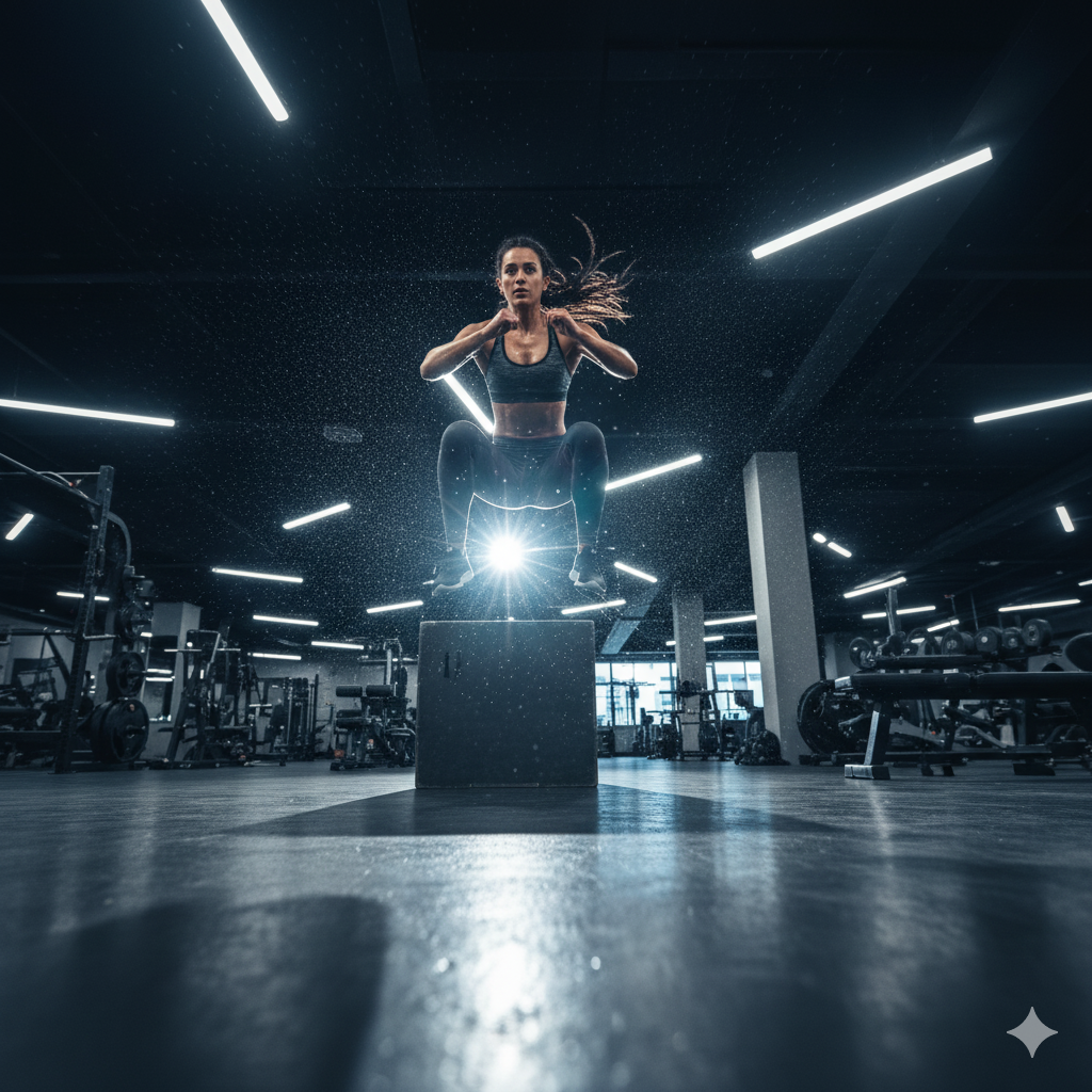 energetic shot of a person during workout
